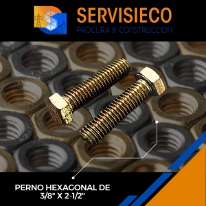 38X250HEBBOX, perno hexagonal de 3/8" x 2-1/2", bronce.