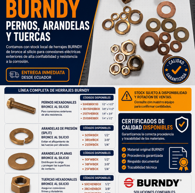 Stock Local BURNDY y CADWELD Disponible